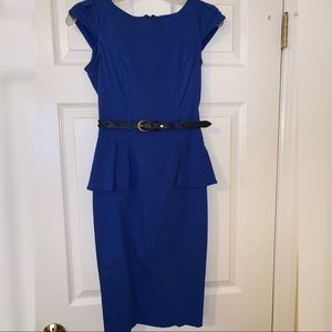 Blue Peplum Mini Dress